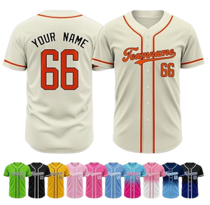 Maillot de baseball personnalisé pour homme avec nom, numéro et logo d'équipe - 100% polyester, impression par sublimation à transfert thermique, séchage rapide - Product Image 4