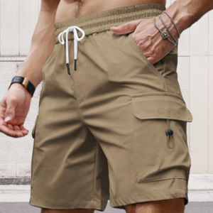 Shorts de course d'été personnalisés en usine pour hommes, motif cargo rétro, longueur courte, 100 % polyester, pour vêtements de sport - Product Image 4