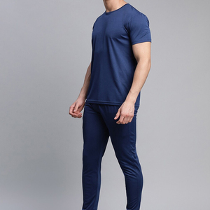 <b>Men</b> Polyester/Cotton Eco-Friendly 320g Everyday <b>T</b>-<b>Shirt</b> O-Neck Casual <b>Striped</b> Tee Custom Logo OEM ODM Wholesale Supplier Premium - Product Image 5