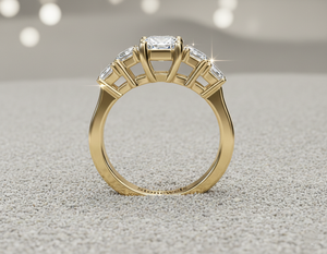 แหวนแต่งงานหรูหราทองคำ 14K ชุบทองคำชมพู ประดับเพชรทรง Asscher แบบสี่ขา ฝังด้วยเทคนิค Lab Grown Diamond จาก Stonewels พร้อมใบรับรอง - Product Image 3