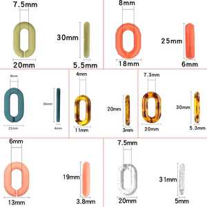 Cadena Larga de Resina de Eslabones Grandes, Estilo Moderno, Mezcla de Colores, Punk, Hueca, Gruesa, de Varias Piezas, Decoración Artesanal para Pared, Cumpleaños y Hogar - Product Image 3