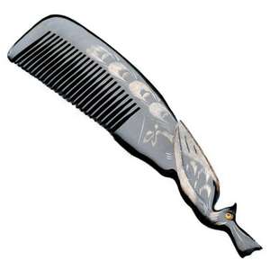 Peine para el Cabello y Maquillaje Hecho a Mano con Cuerno de Buey Natural, Ecológico, Antiestático y de Alta Calidad - TIMELESS CRAFT - Product Image 1