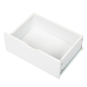Comodino Moderno e Semplice 40*30*60cm, Mobile Bianco con Gambe Color Legno, MDF, Gambe Alte, Due Cassetti - Product Image 5