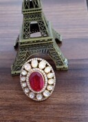 Vintage Floral Classic <b>Cocktail</b> <b>Ring</b> Green Doublet Stone Prong Setting Silver <b>Gold</b> Plated Women's Wedding Jewelry Gift - Product Image 3
