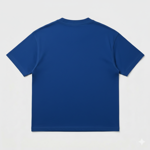 T-shirt Homme Oversize Décontracté Respirant à Épaules Tombantes avec Logo Personnalisé Imprimé, en Mélange de Coton Épais, Style Streetwear, Bleu Royal - Product Image 4
