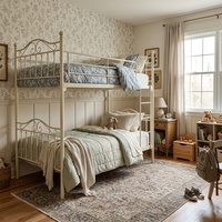 Lit plateforme Queen en fer forgé robuste de style victorien, réglable, avec revêtement en cuir, taille personnalisée OEM