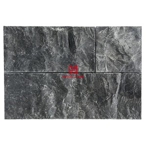 Revêtement mural extérieur en carreaux de marbre à face brisée, tailles et couleurs variées (gris, blanc, beige, noir), imperméable et durable - Product Image 4