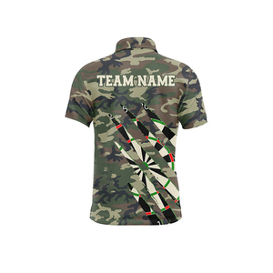 Polo camouflage homme de qualité supérieure, manches courtes, motif imprimé cible de fléchettes, col boutonné, vêtement de sport décontracté - Product Image 3