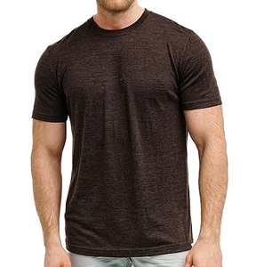เสื้อยืดคอกลมแขนสั้นสีกรมท่าสำหรับผู้ชาย ผ้าฝ้ายเจอร์ซีย์ ทรงปกติ สวมใส่สบาย ระบายอากาศได้ดี สีพื้น ผ้าถัก - Product Image 4