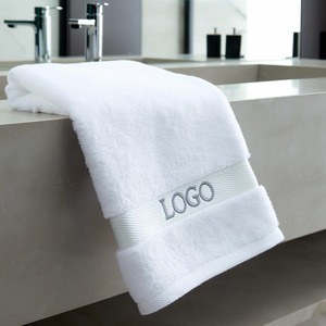100% Cotton Jacquard Bath Towels Cooling Home Beach Hotel Salon Use Soft Highly Absorbent Embroidered Logo Solid White Knitted - Product Image 4