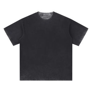 เสื้อยืดทรงบ็อกซี่แบบครอป ผ้าหนา 230gsm ล้างสีแบบแอซิดวอช สไตล์วินเทจ สำหรับผู้ชายและผู้หญิง คุณภาพสูงสั่งทำพิเศษ - Product Image 1