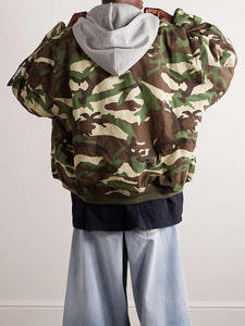 OEM Custom Winter Waterproof Breathable Oversized Camouflage Cotton Twill <b>Camo</b> Hooded Reversible Bomber <b>Jacket</b> for Men - Product Image 4
