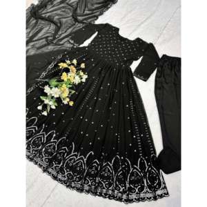 Vestido de fiesta de diseñador para mujer Anarkali con conjuntos elegantes Pent y Dupatta - Product Image 5