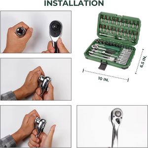 Jeu de douilles métriques 54 pièces 1/4'' avec boîte à outils en plastique - Product Image 2