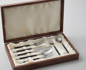 Ensemble de couverts modernes en acier inoxydable avec manches noires, finition miroir, fourchettes, couteaux, cuillères, ustensiles de table pour mariage - Product Image 6
