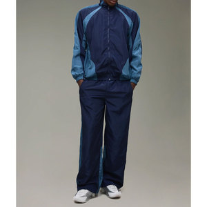 Ensemble de survêtement en nylon pour homme, veste à fermeture éclair intégrale et pantalon, style sportif, respirant, en polyester, pour l'automne - Product Image 1