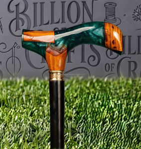 Wholesale Epoxy <b>Resin</b> Walking Cane Premium Wooden Stick Custom <b>Sculpted</b> Handle Handmade - Product Image 5