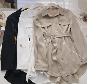 Camisas de Manga Larga con Lazo Delantero para Mujer, al por Mayor, Personalizadas, Ligeras, Transpirables, Casuales, de Verano, Fabricante OEM, Proveedor al por Mayor - Product Image 2