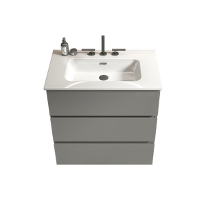 Tia - Mueble de Baño Moderno Gris de 30 Pulgadas con Lavabo, 3 Orificios para Grifo y Gran Espacio de Almacenamiento, Mueble Independiente - Product Image 6