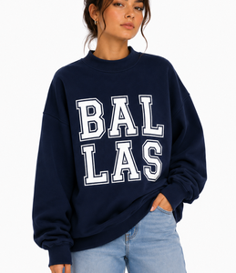 Sweat-shirt à col roulé pour femme en coton 100% de qualité supérieure, épais, doux, en molleton, imprimé, avec patch brodé, décontracté, coupe ample - Product Image 4