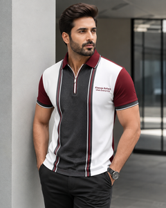 Nueva Llegada: Camiseta Casual de Manga Corta para Hombre, Personalizable con Logotipo, Tejida en Poliéster/Algodón, Tallas Grandes, Transpirable, de Alta Calidad - Product Image 1