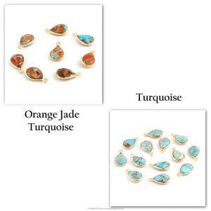 Wholesale mohave <b>sapphire</b> copper turquoise connector cabochon bezel connector single loop diy connector for jewelry making - Product Image 5