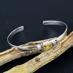 Top Grade Citrine 925 Sterling Silver Classic Friendship Bracelet Handmade Natural Gemstone Jewelry November Birthstone <b>Gift</b> - Product Image 5