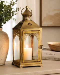 Lampe murale carrée en métal faite à la main, motif floral complexe, luminaire d'intérieur écologique, porte-bougies noirs, décoration Ramadan - Product Image 3