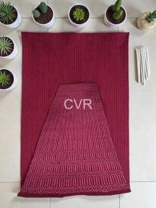 COTTON VOGUE <b>RUGS</b> Red Rectangle Cotton Woven Yoga Mat Printed Pattern Non-Slip Handwoven Backing <b>BOHO</b> ORGANIC Style 5MM Thick - Product Image 4