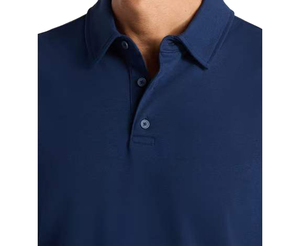 Men Custom Logo Golf Tops Men's Navy <b>Blue</b> Short Sleeve <b>Polo</b> <b>Shirt</b> Regular Fit Solid Color Casual Woven Fabric Button Design - Product Image 4