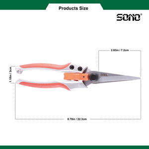 Sécateur professionnel SONO J11 à lame en acier au carbone tranchante et durable, avec poignées en alliage d'aluminium et caoutchouc, pour droitiers - Product Image 4
