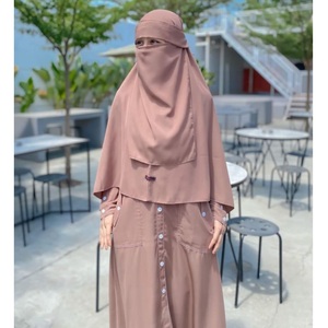 Niqab Musulmán Saudí Árabe, Hiyab Elegante que Cubre Todo el Rostro, Tela Nida, Velo Islámico para Mujer - Product Image 5