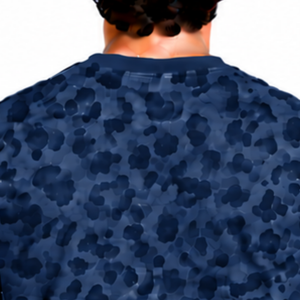 <b>Navy</b> <b>Blue</b> Leopard Print 100% Cotton T-<b>Shirt</b> Short Sleeve Crew Neck Casual Streetwear Everyday Wear Quick Dry Breathable - Product Image 4
