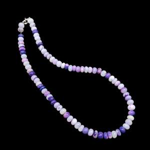 Collar de Cuentas Redondas Lisas de Ópalo Morado Natural, 7-8mm, Collar de Gemas Sueltas, Joyería de Moda al por Mayor - Product Image 4