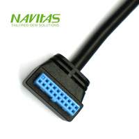 Cable hembra de placa base de 90 grados USB 3,0 20 pines para conexión de panel frontal
