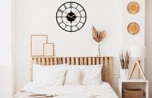 Horloge murale moderne en métal, design boussole, silencieuse, à quartz, fonctionnant sur piles, décoration de luxe pour la maison, salon, art mural créatif - Product Image 6