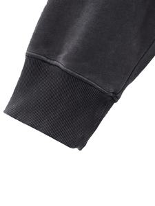 Sweat-shirt à capuche zippé intégral en molleton épais noir délavé style vintage pour homme, à manches longues et poche kangourou fendue, OEM ODM Vente en gros - Product Image 3