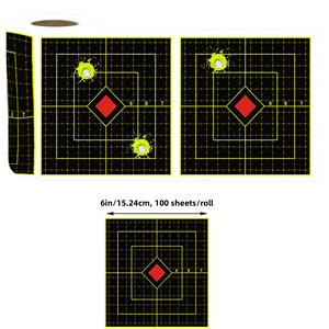 6 Inch Dericsson 100 Sheets/Roll Fluorescent <b>Yellow</b> Shooting Target <b>Stickers</b> Roll Splatter Targets Professional Training - Product Image 4