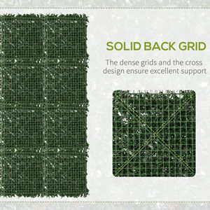 12 Pannelli di Bosso Artificiale Certificati UV 50x50 cm, Recinzione per la Privacy Effetto Erba, Schermo Decorativo per Sfondo Verde - Product Image 6