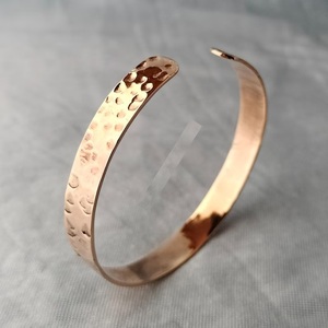 Wholesale Pure Copper Bracelet Classic Hand-Hammered Texture Minimalist Healing Jewelry - Product Image 2