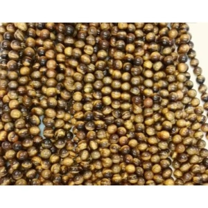 Hebras de cuentas de ojo de tigre, cuentas redondas de grado AA +, cuentas de piedras preciosas - Product Image 1