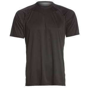 Camiseta de Manga Raglán Negra para Hombre, Cuello Redondo, Secado Rápido, Tejido de Punto, Corte Regular, Color Sólido, Ropa Casual, 100% Poliéster, Jersey de 180g - Product Image 3