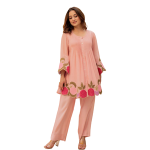 Conjunto de Dos Piezas de Algodón para Mujer, Colores Elegantes, Tela para Uso Diario y Laboral, al Mejor Precio al por Mayor - Product Image 1