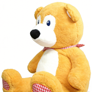 Customized <b>Large</b> Fluffy Sitting <b>Stuffed</b> Teddy Bear Doll, Cute Plaid Check Paw Teddy Bear <b>Stuffed</b> <b>Animal</b> - Product Image 3
