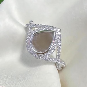 Handmade 18K Gold Plated 925 Sterling Silver 8x10mm Pear Bezel <b>Ring</b> <b>Blank</b> Breastmilk Resin DIY Keepsake Jewelry Finding - Product Image 4