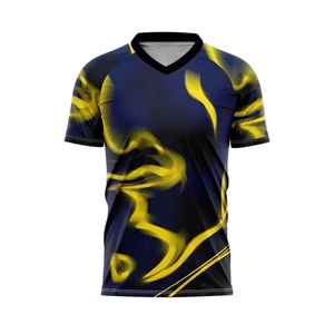 Maillot de football unisexe à col en V, manches courtes, rouge, noir, blanc, sublimé, respirant, anti-transpiration, antibactérien, en polyester - Product Image 6
