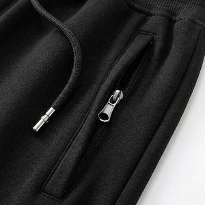 Men's <b>Black</b> Sweatpants Elastic Waist Drawstring Casual <b>Jogger</b> Pants With Side Pockets Midweight Polyester Autumn Wear - Product Image 6