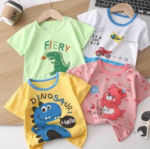 Nueva Colección de Verano del Fabricante, Camisetas y Polos para Niñas, Tejido de Punto de Algodón Puro de Manga Corta para Niños - Product Image 1
