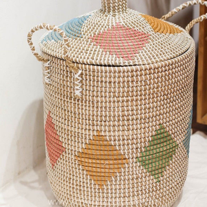 Cesto de Almacenamiento Minimalista de Seagrass Natural, Tejido a Mano, para Decoración Moderna del Hogar, Cocina, Baño y Sala de Estar - Product Image 4