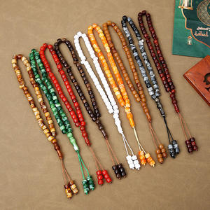 Rosario Tasbih Faturan 100% Resina Ecológica de Alta Calidad Hecho a Mano Color Turquesa Decoración para el Hogar Cuentas con Logotipo Personalizado - Product Image 5